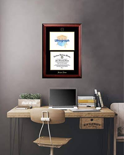 Gold Embossed Diploma Frame with Campus Images Lithograph M818