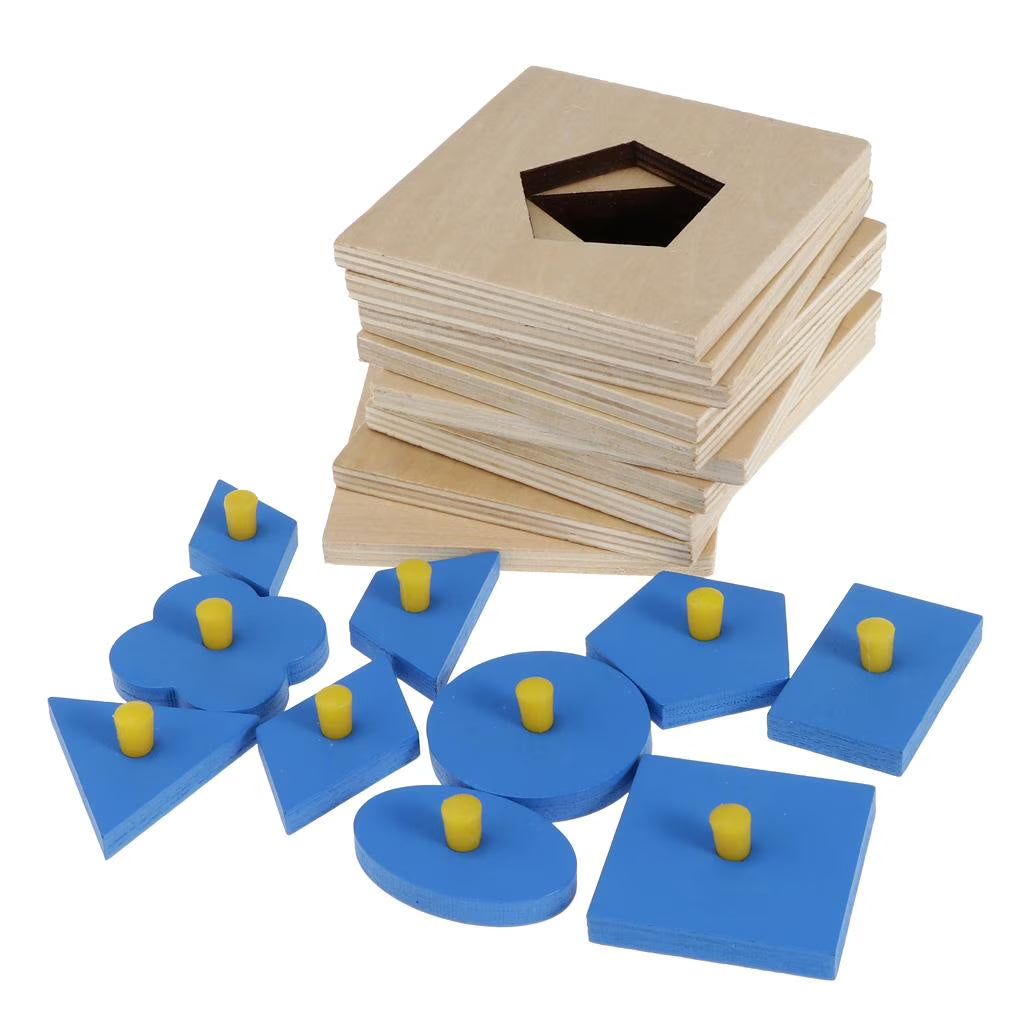 10 Pc Montessori Shapes Sorting Puzzle J411