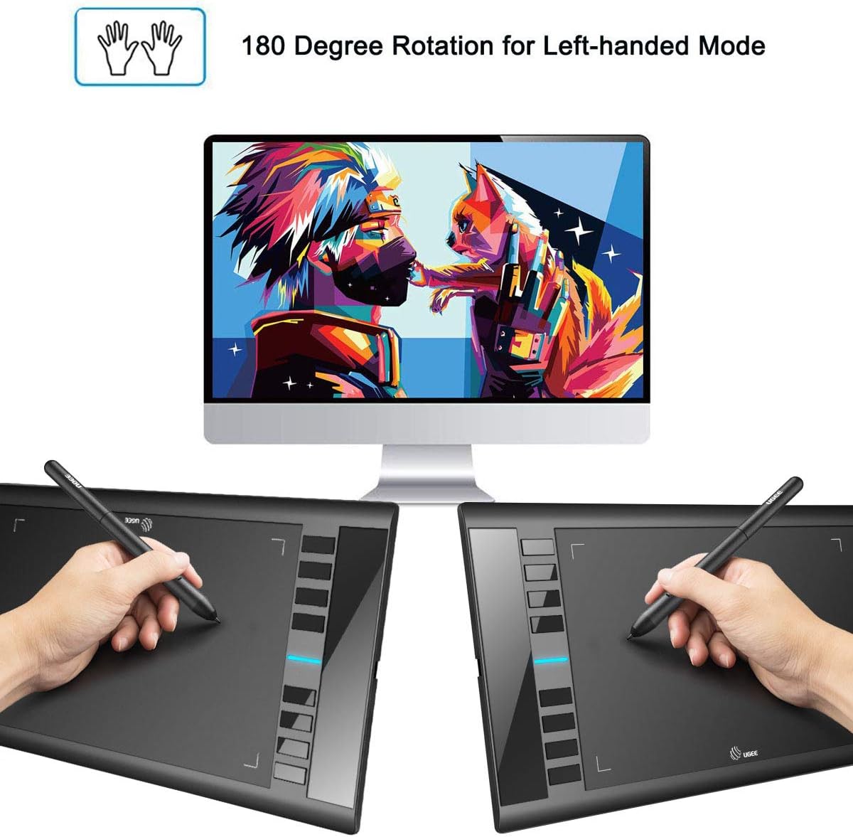 10 x 6 inch Graphics Drawing Tablet with 8 Hot Keys L18932
