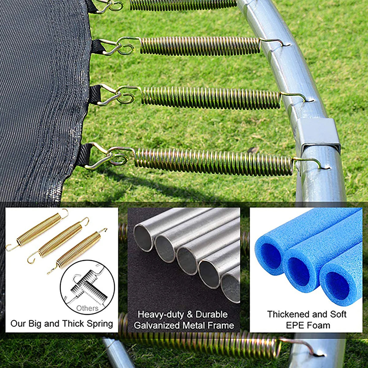 12FT Outdoor Trampoline with Enclosure Net U699006