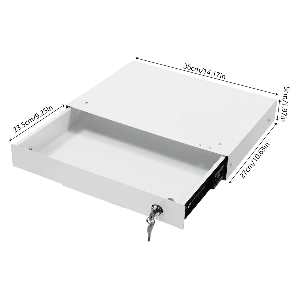 Under Desk Mounted Sliding Pull-out Drawer Storage Organizer N73483