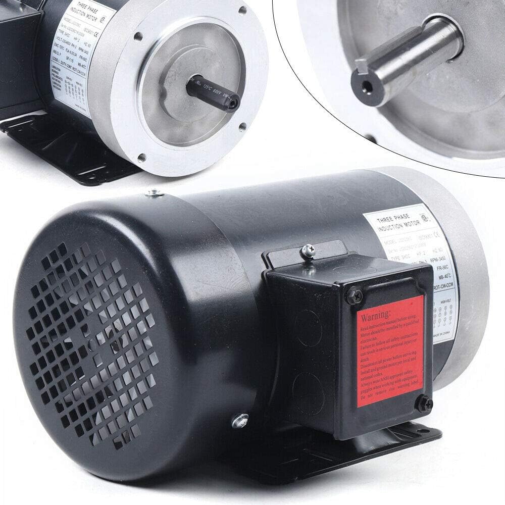 Electric Motor 2HP 3Phase 3450 RPM 208-230/460 Volt 56 Frame 5/8" Shaft Diameter M108