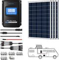 400W Polycrystalline Off-Grid Solar Panel Kit with 4PCs 100W Rigid Panels, 40A MPPT Controller, Z-Brackets, Y Connectors, Solar Cables, Cable Entry Housing Y392525