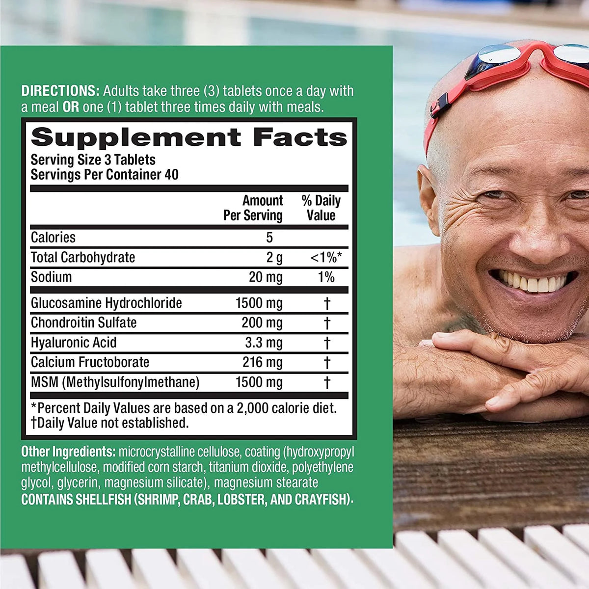 120ct Coated Tablets Glucosamine Chondroitin MSM Supplement N3377
