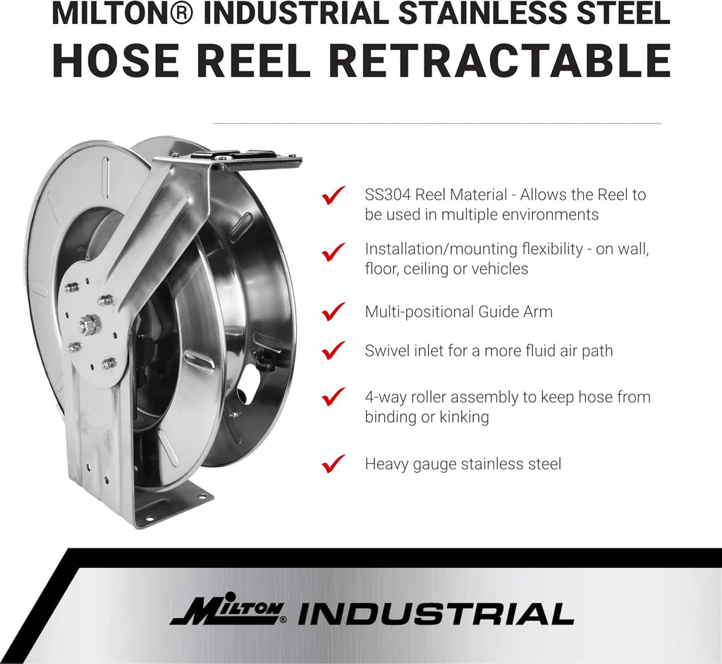 Industrial Stainless Steel Retractable Hose Reel M438305