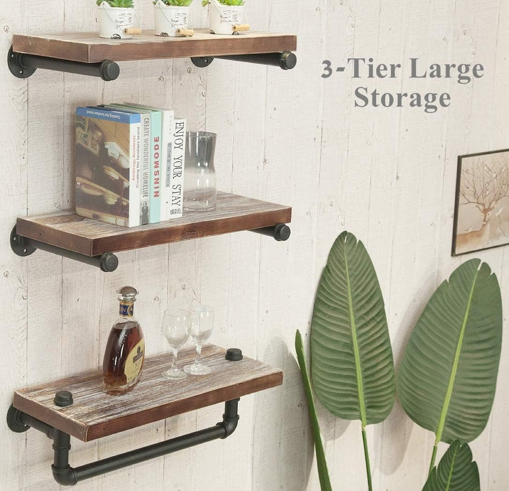 Industrial Retro Wall Mounted Iron Water Pipe Shelf Z86195