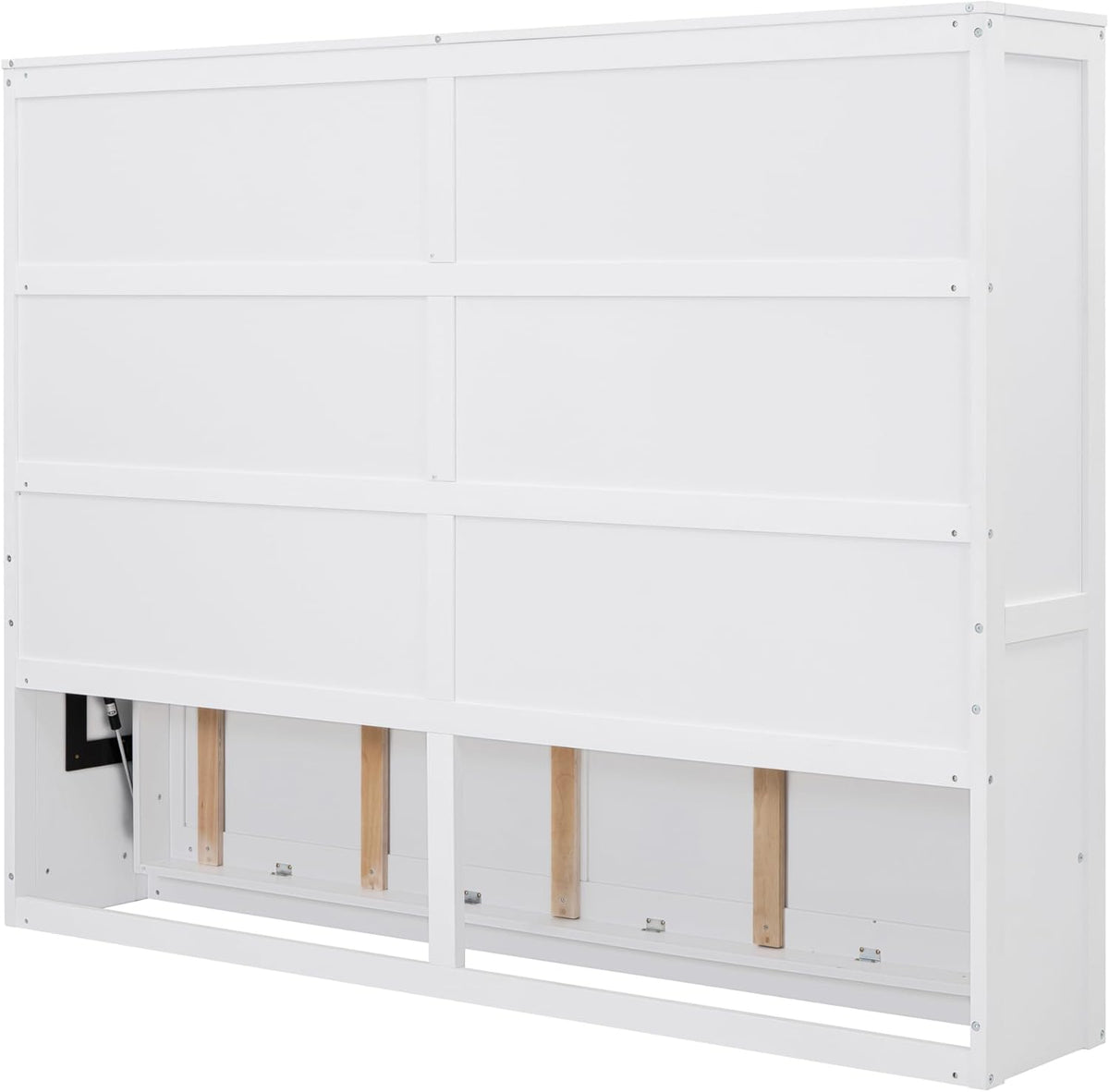 White Solid Wood Queen Size Murphy Bed T733949
