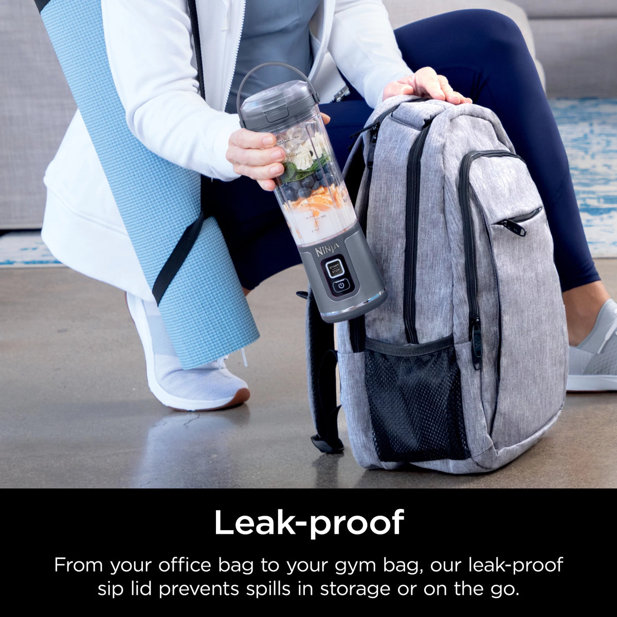 18 oz. Portable Blending Vessel with Leakproof Lid and Sip Spout, Denim Blue K171