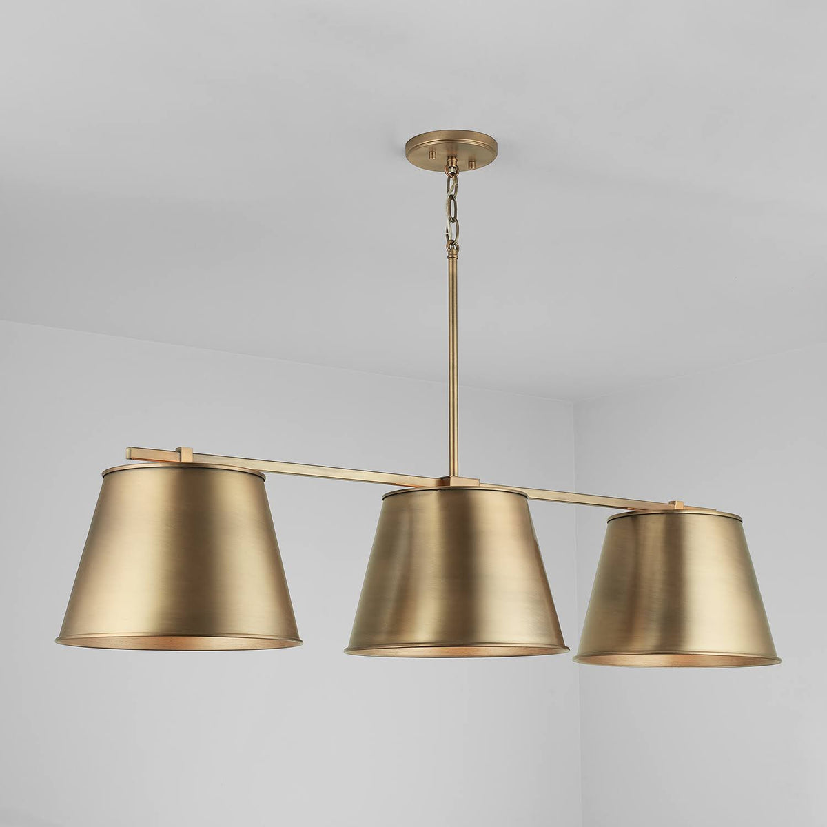 3 Light Island, Aged Brass W33471