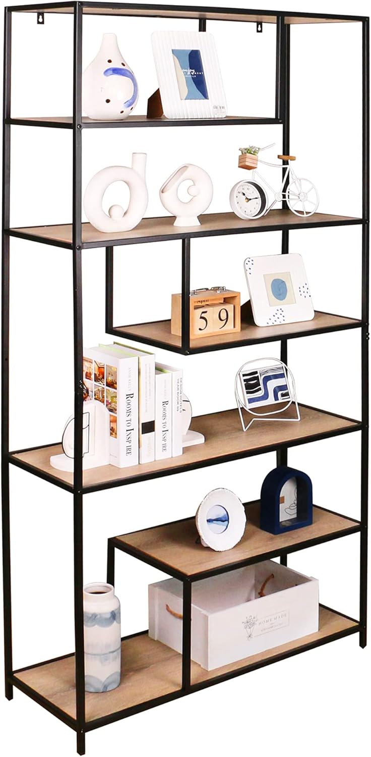 7-Tier Wood Open Bookshelf S957867
