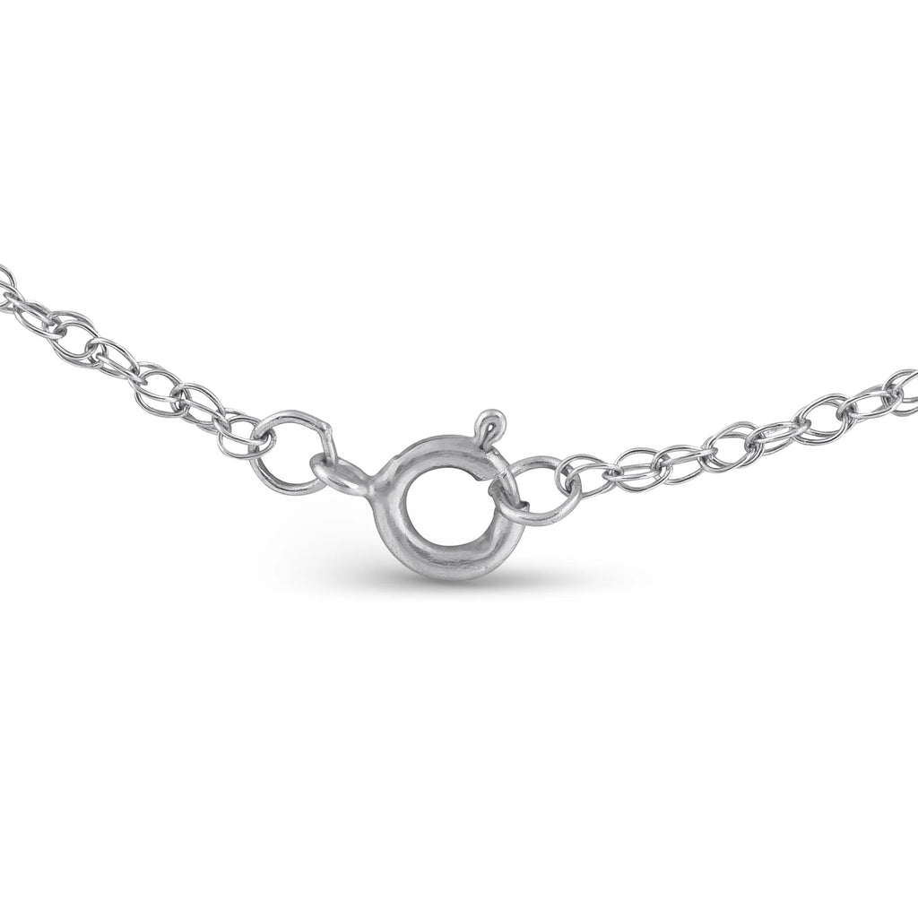 14k White Gold Diamond Cross Pendant Necklace B77500