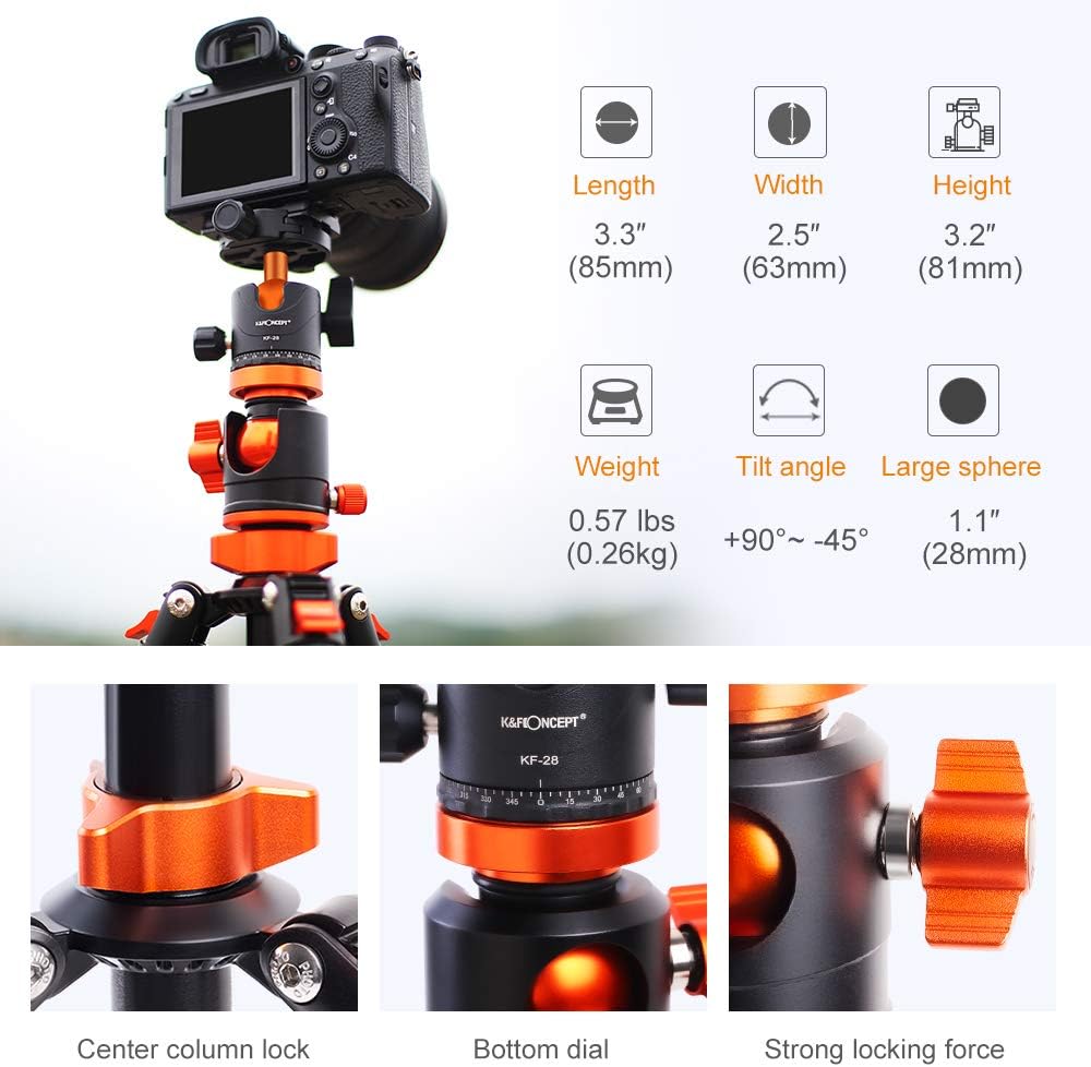 72 inch Aluminium Camera Tripod with 360 Degree Ball Head Q504