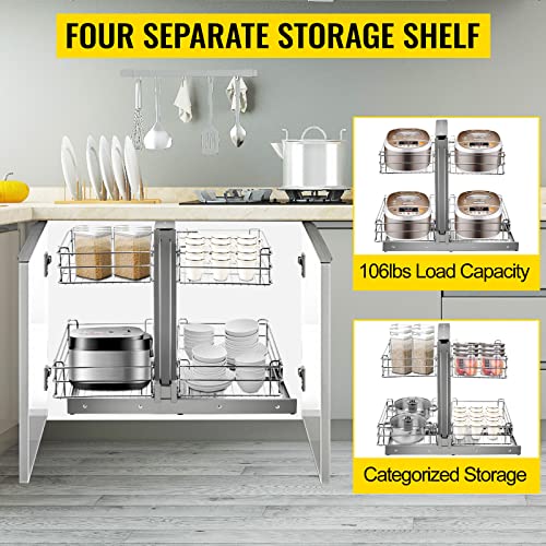 Swing Left Blind Corner Cabinet Pull Out 2 Tier Tray Soft Close E535280