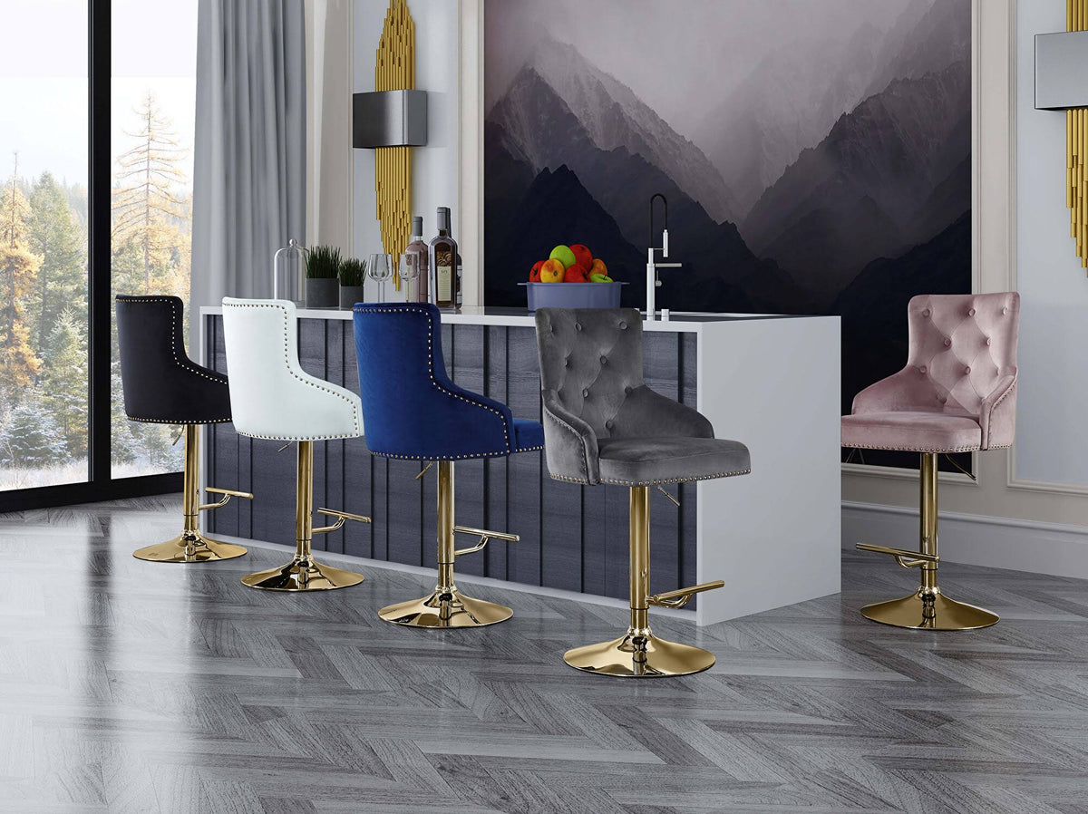 Black Velvet Adjustable Stool I18195