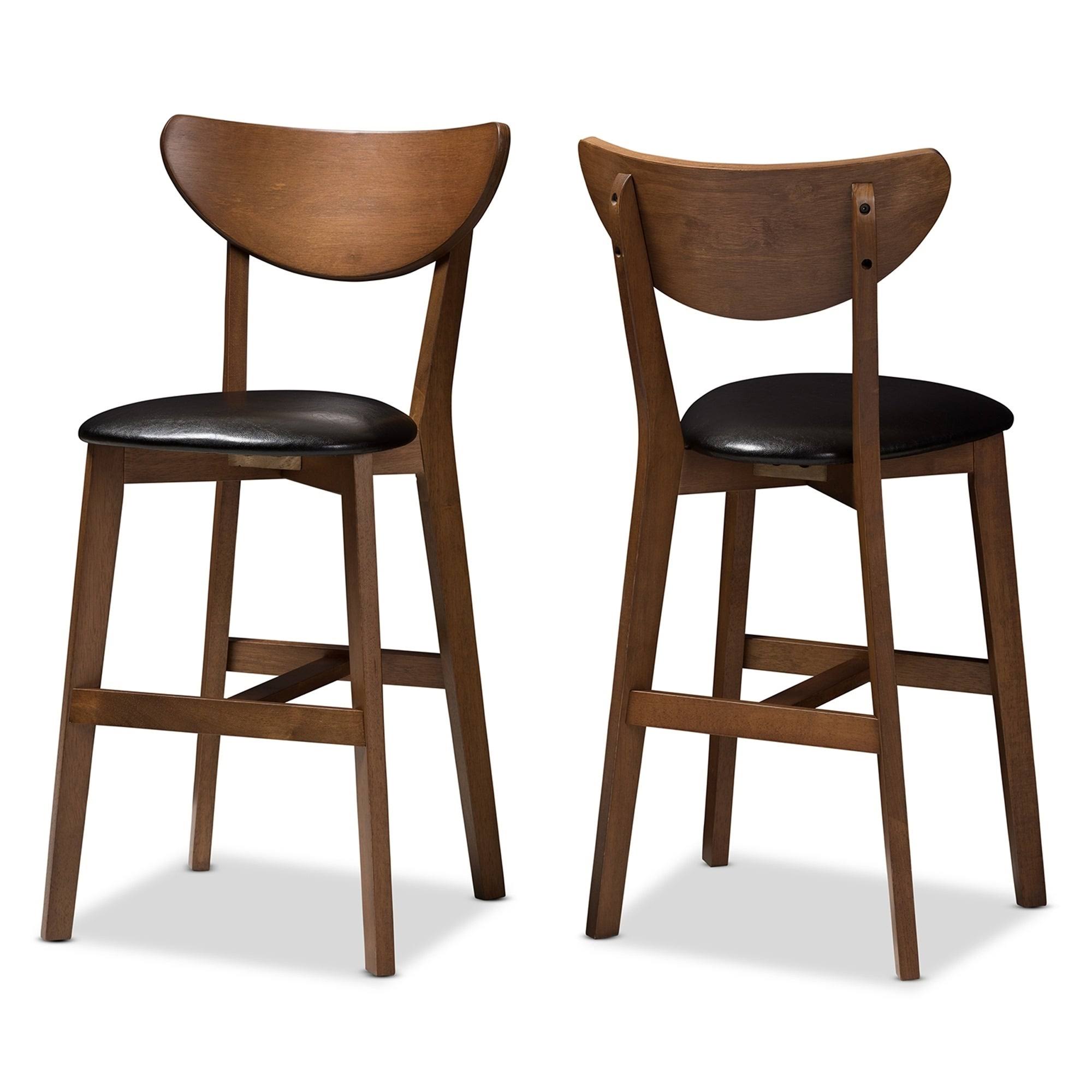 Black Faux Leather Counter Stool Set N283