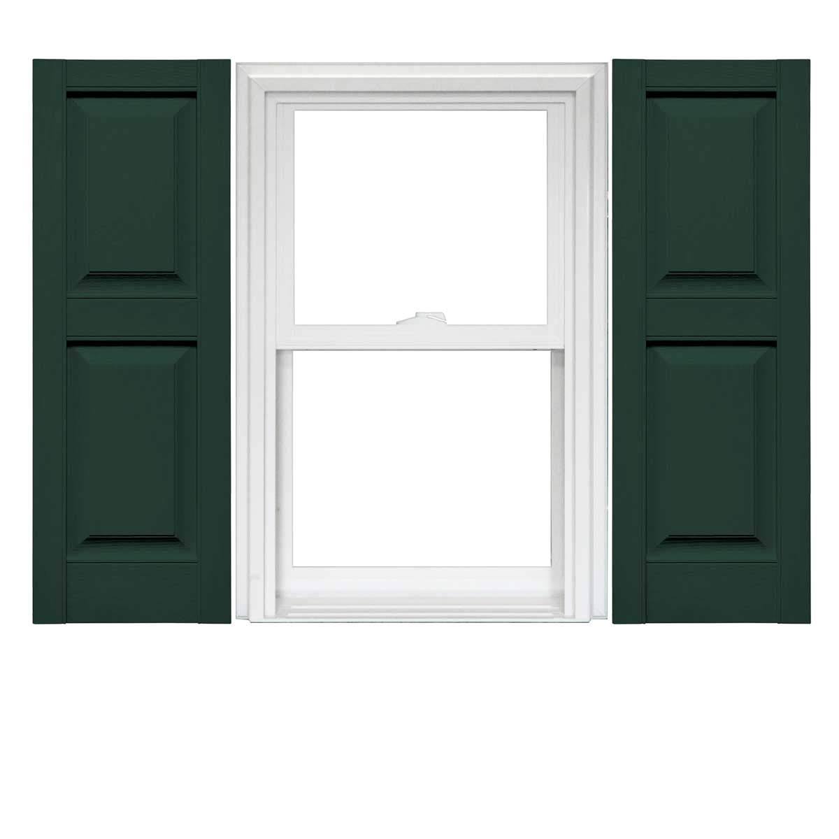 Mid America Raised Panel Vinyl Shutters (1 Pair) - 14.75 x 55 122 Midnight Green A872