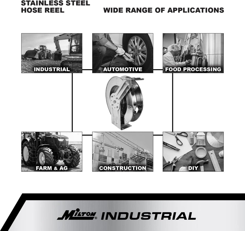 Industrial Stainless Steel Retractable Hose Reel M438305