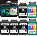 6 Pack Remanufactured Ink Cartridge for HP Photosmart 2575 Printer (4 Black + 2 Tri-Color) J2616