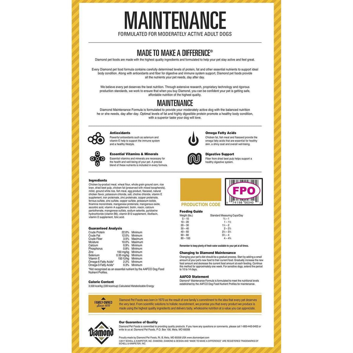 Diamond Dog Food Maintenance B817800