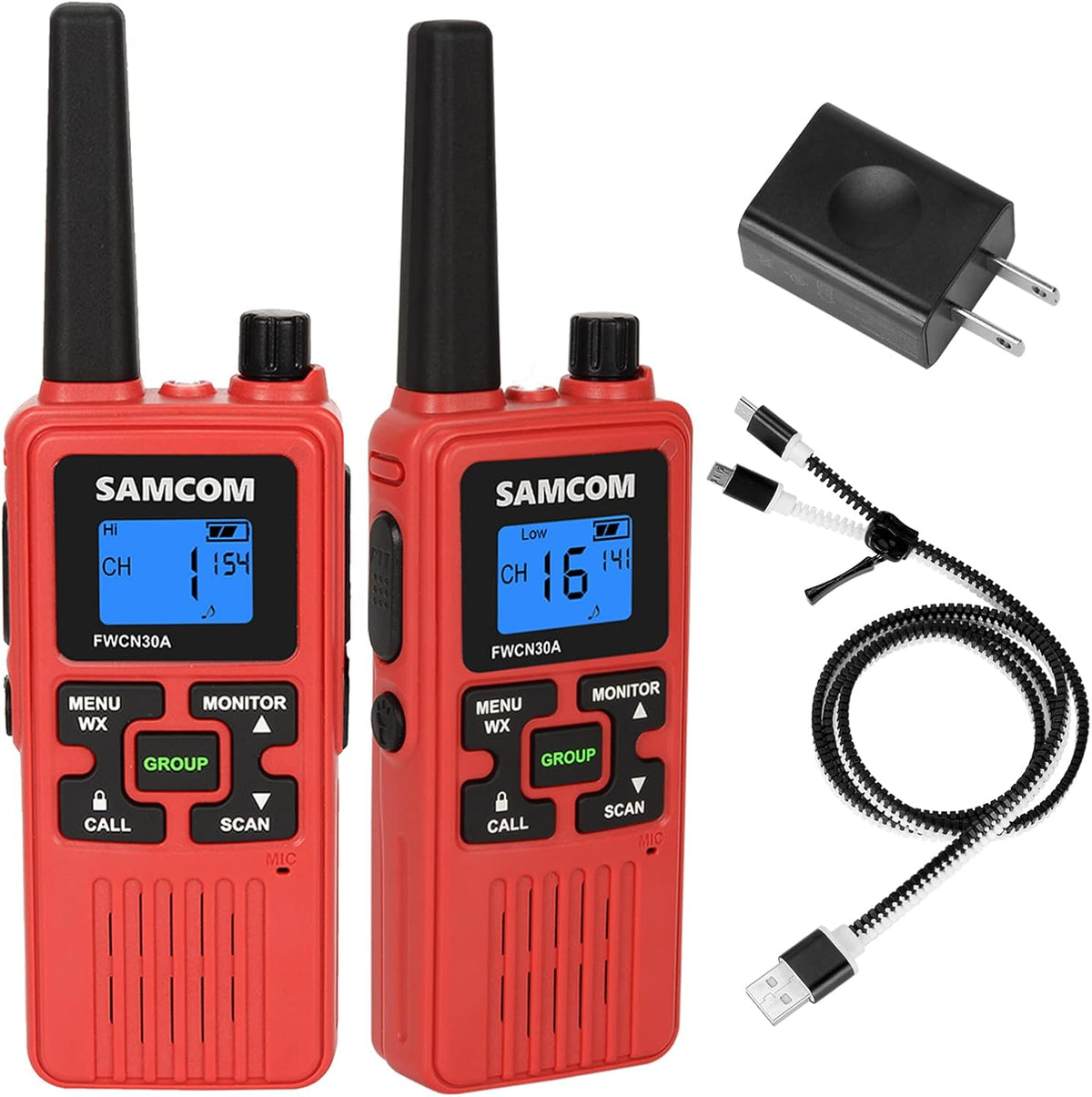 6 Pcs Black FRS 2-Way Radios with 1250mAh Battery P678