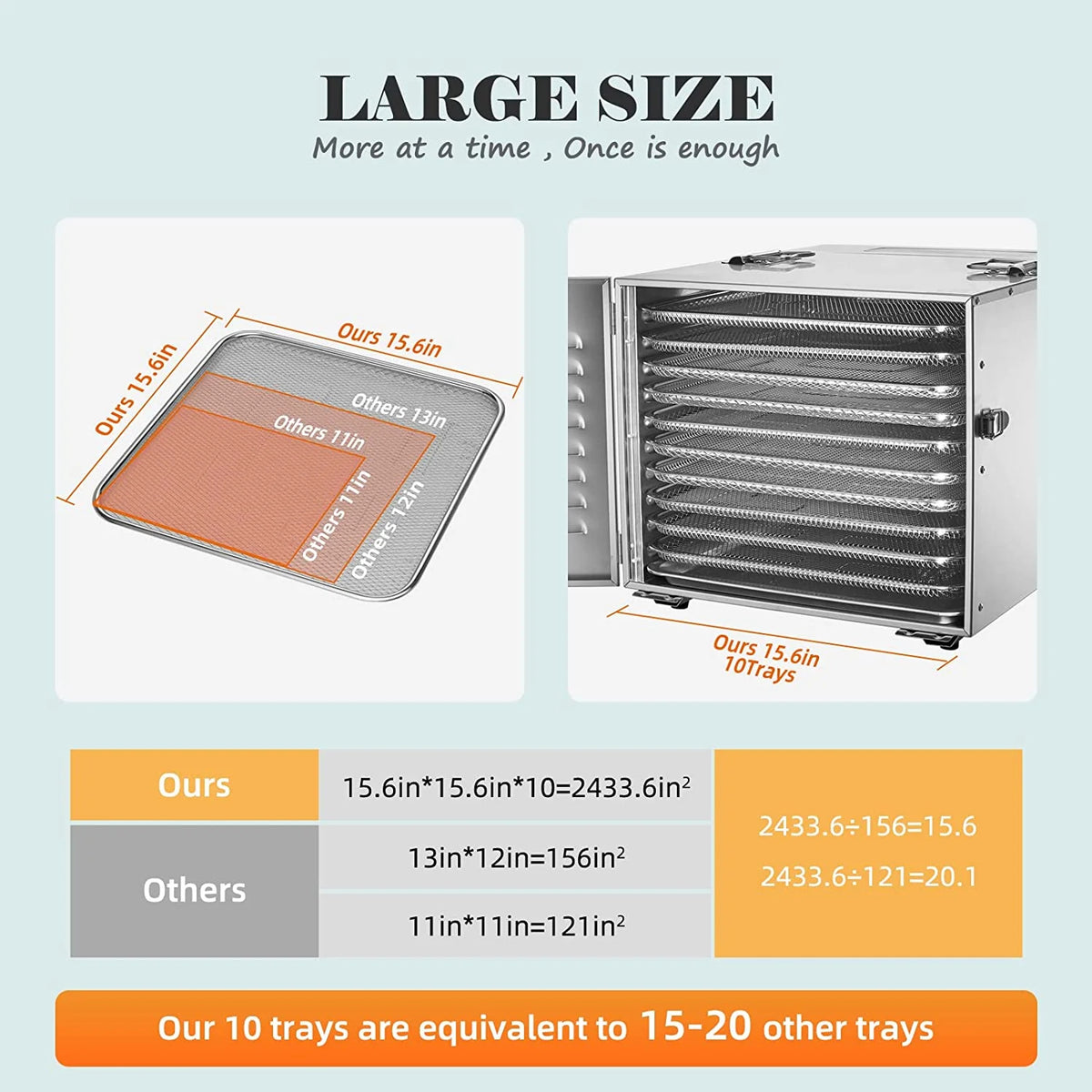 10 Trays Stainless Steel Food Dehydrator G565