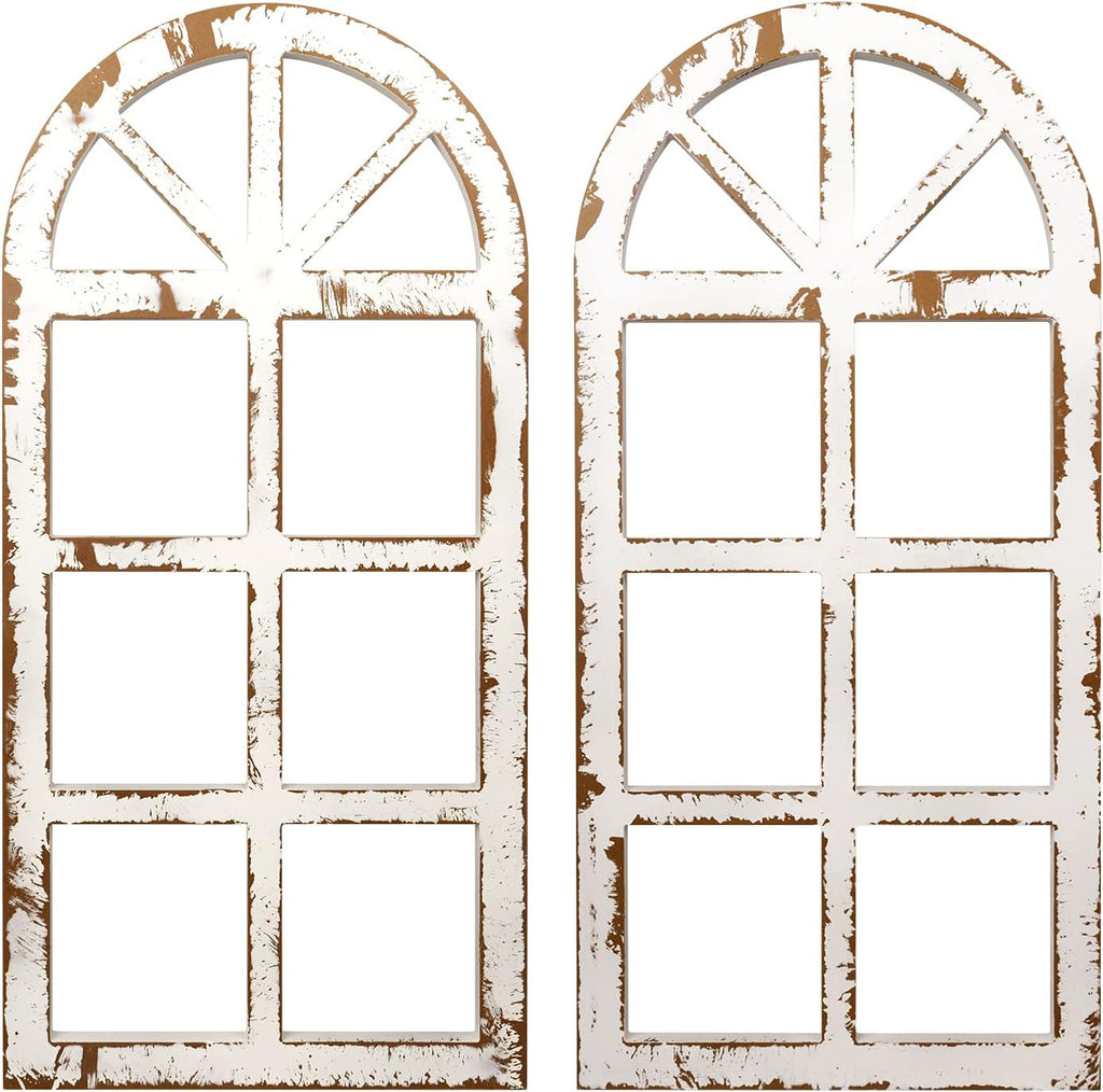 2-Pack Distressed Arched Cathedral Window Frame Wall Decor M532777