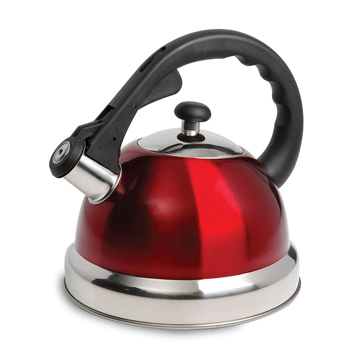 1.7 Qt Whistling Stainless Steel Tea Kettle in Red H25707
