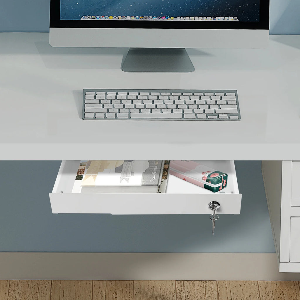 Under Desk Mounted Sliding Pull-out Drawer Storage Organizer N73483