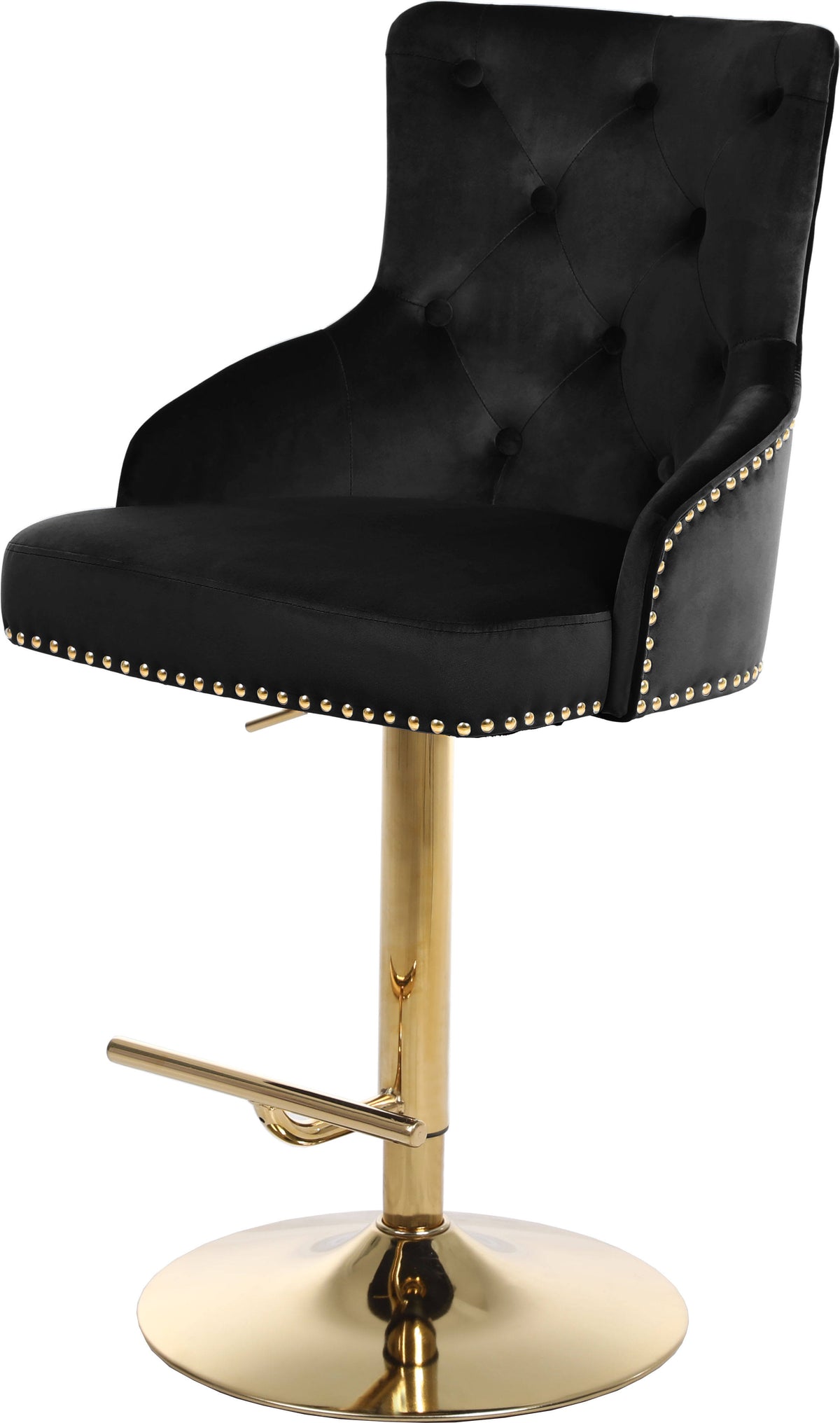 Black Velvet Adjustable Stool I18195
