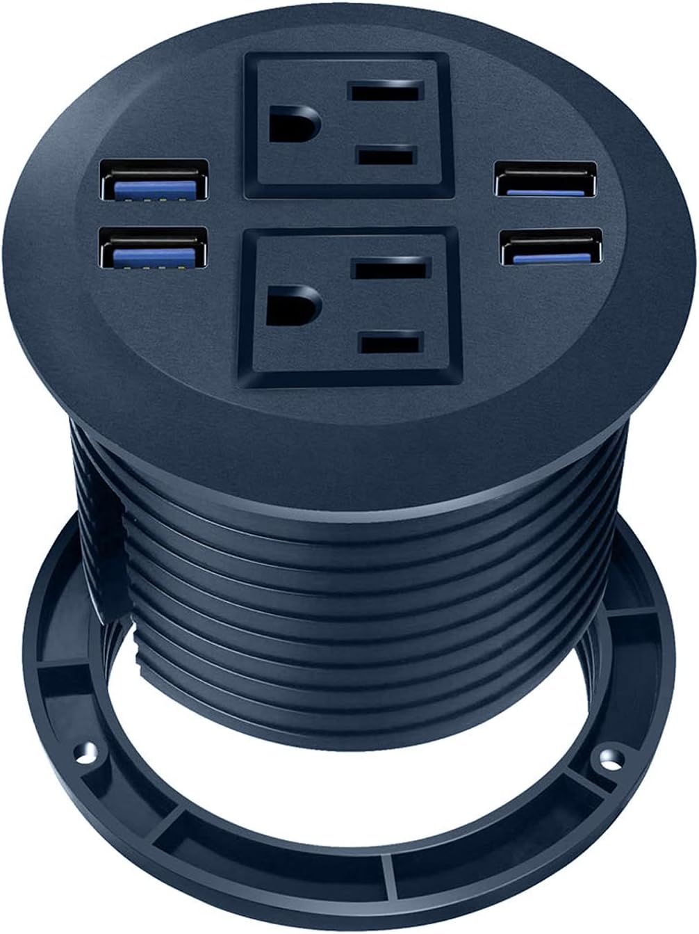 3 inch Desk USB C Power Grommet, 2 Outlets, 3 USB, Pack of 2 T147790
