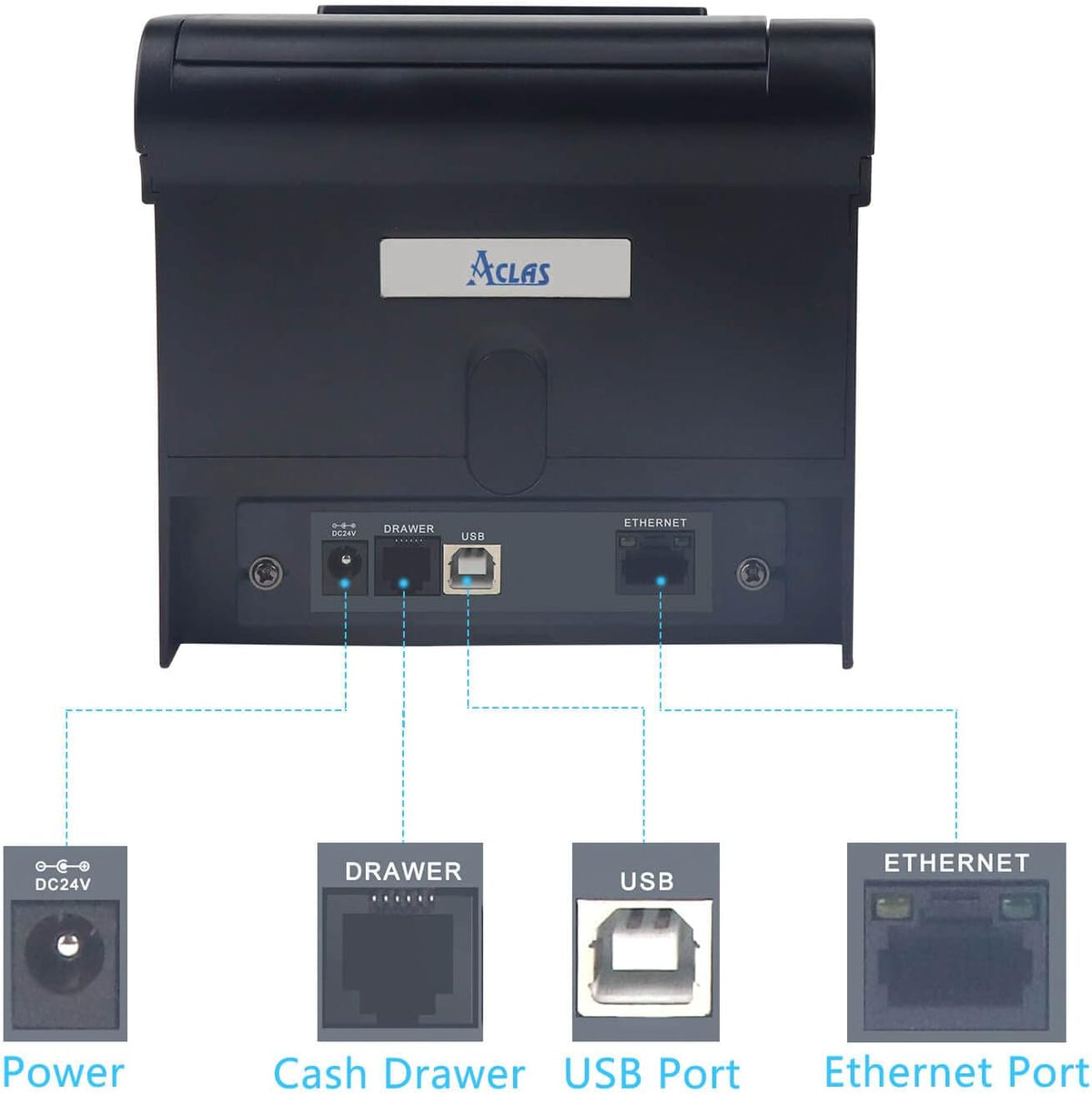 3'1/8 Thermal Receipt Printer 80mm with Auto Cutter Cash Drawer I734425