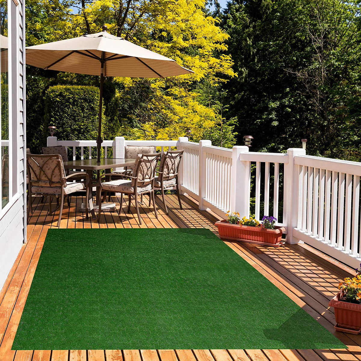 5'x5' Green Indoor/Outdoor Area Rugs V720