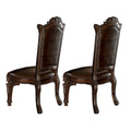 Brown Faux Leather Dining Side Chair Set of 2 Q8005