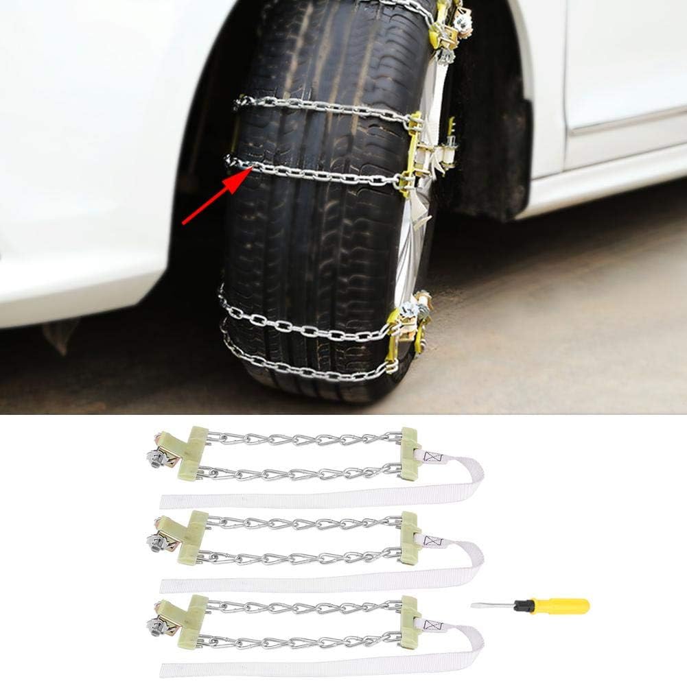 3pcs Tire Anti-skid Steel Chain Clip-on Chain (Medium) M807432