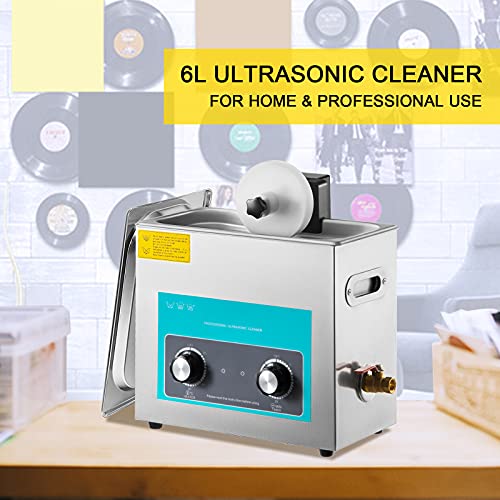6L 40kHz Ultrasonic Vinyl Record Cleaner with Stainless Steel Tank T495215