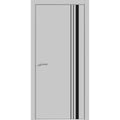 Solid French Door 36 x 84 inches Grey Matte with Frosted Glass Single Regular Panel Frame Trims Handle J368662