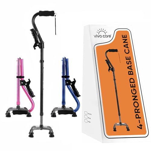 Adjustable Walking Cane with 4 Prongs and Extra Handle U57835