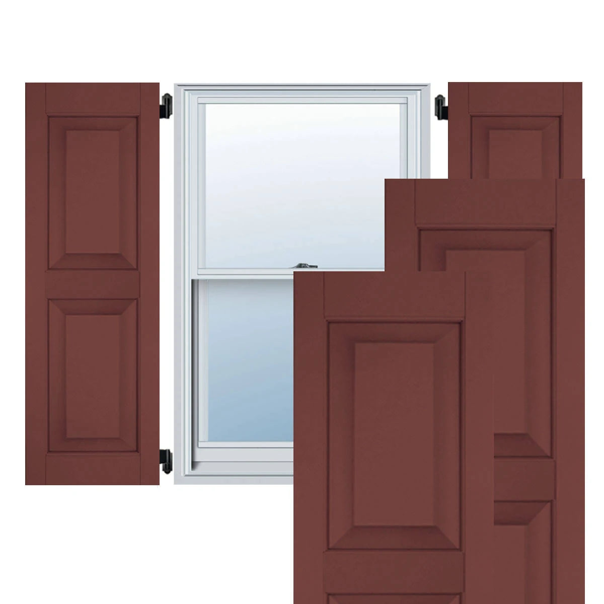 18 in. x 30 in. Exterior Real Wood Pine Raised Panel Shutters Pair Y782