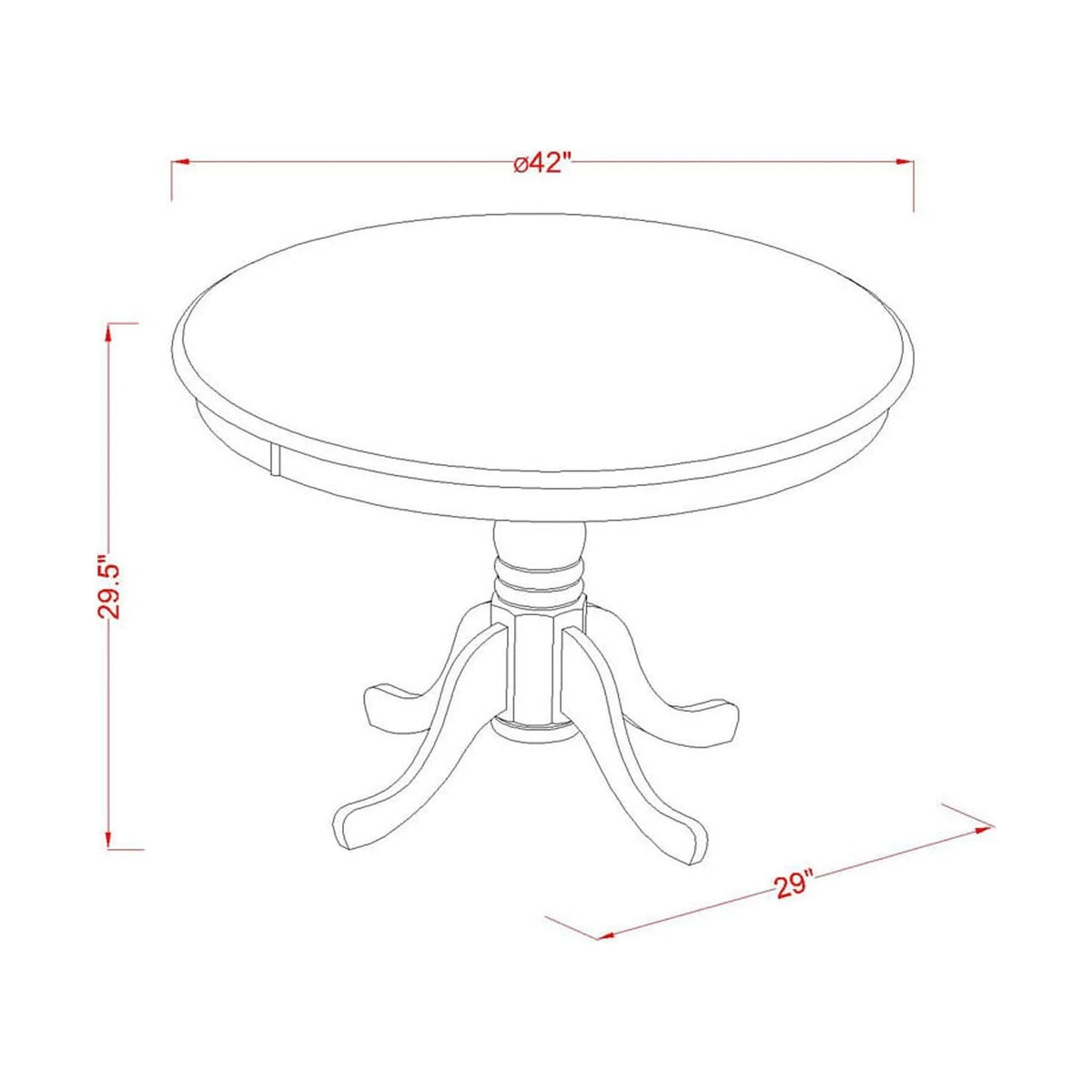 5-piece Wood Dining Table and Chair Set in Mahogany U501745