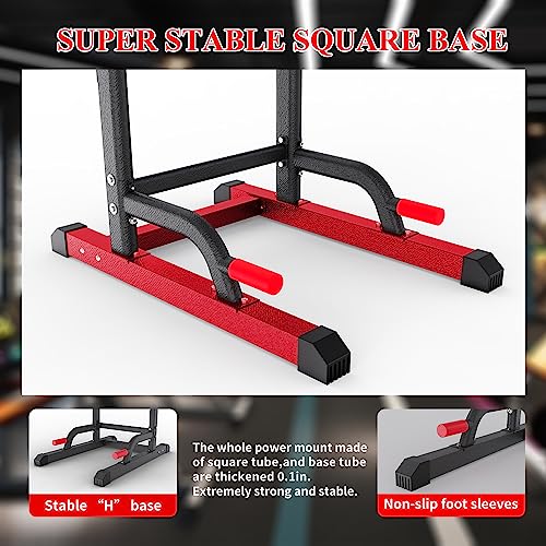 Adjustable Height Power Tower Dip Station with Pull Up Bar, Load 350LBS P739861