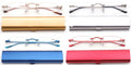 Metal Rectangle Rimless Reading Glasses 4 Pack T358