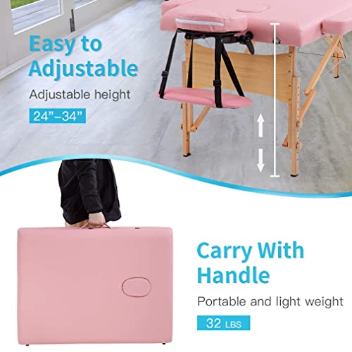 Blue 84 in Portable Massage Bed with Carry Case M1301