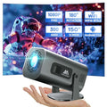 White 1080P Smart Projector with WiFi and Bluetooth J334394