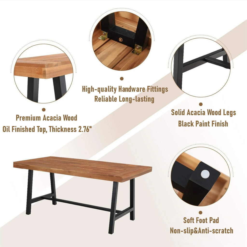 2PCS Patio Wood Benches F531