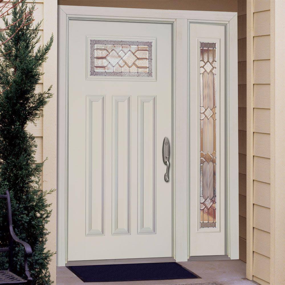 Unfinished Smooth Fiberglass Prehung Front Door L7063