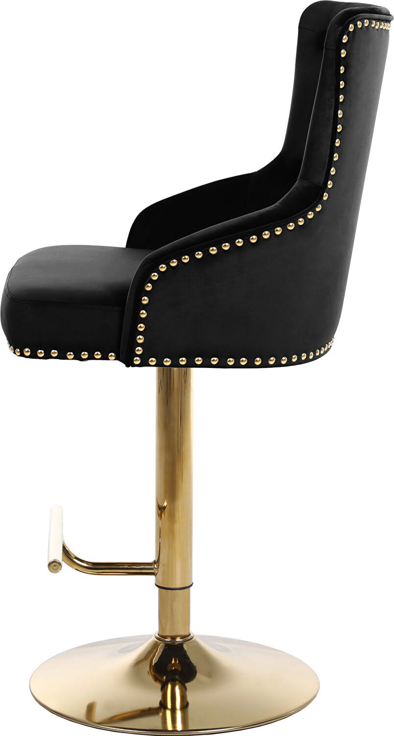 Black Velvet Adjustable Stool I18195