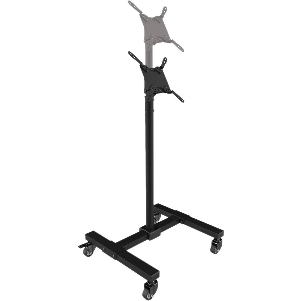 Mobile Cart TV Stand Height-Adjustable Locking Casters Black U862