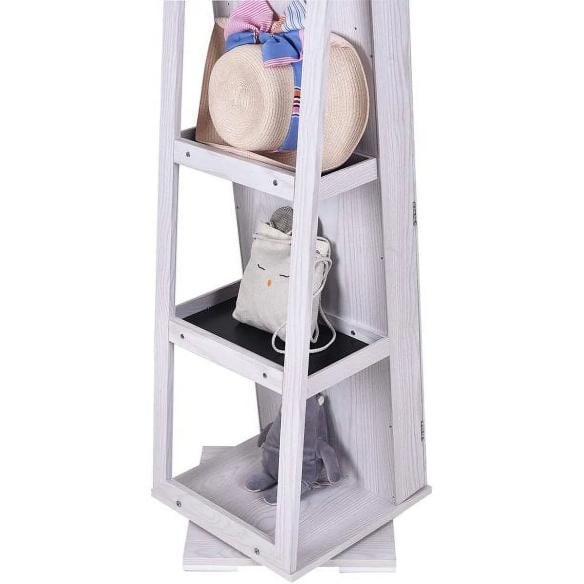 White Rotatable Jewelry Armoire with Full-length Mirror N267