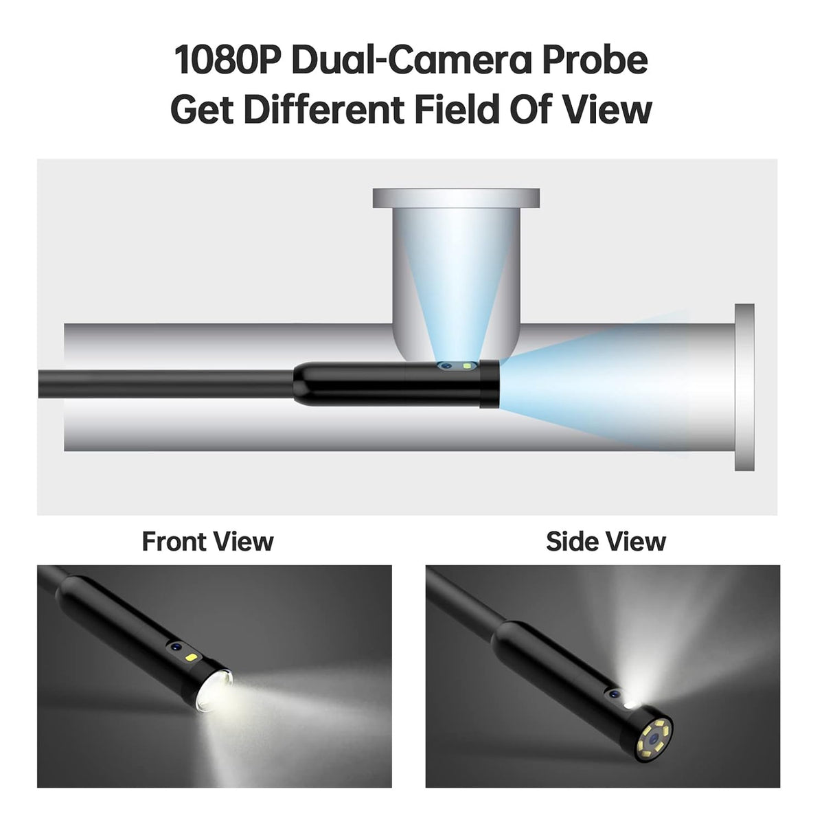 50FT Dual Lens Sewer Inspection Camera with 4.5'' Screen U642472