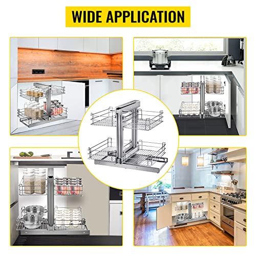Swing Left Blind Corner Cabinet Pull Out 2 Tier Tray Soft Close E535280